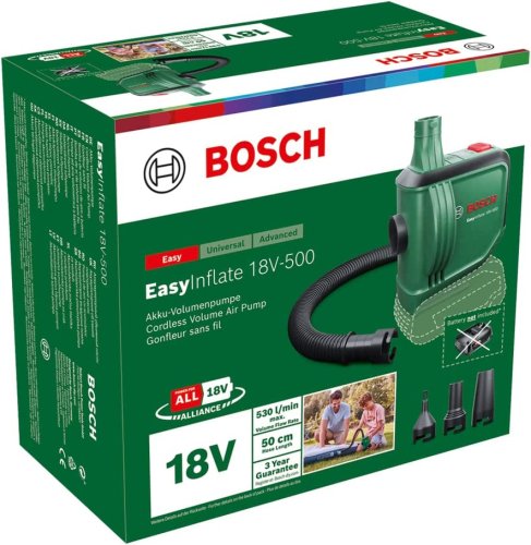 Mini compressore portatile 18V Bosch Easy Inflate 18V-500 (fornito senza batteria)