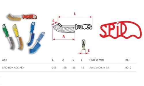 Spazzola con manico SIT SPID 0010 in acciaio ottonato