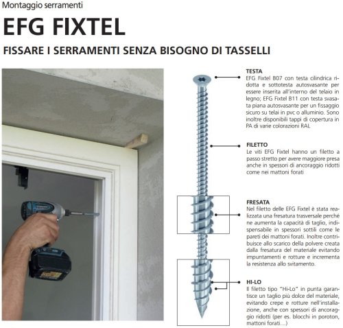 Vite HECO Fixtel B11 testa svasata piana TORX-DRIVE zincata - ø mm 7,5x52