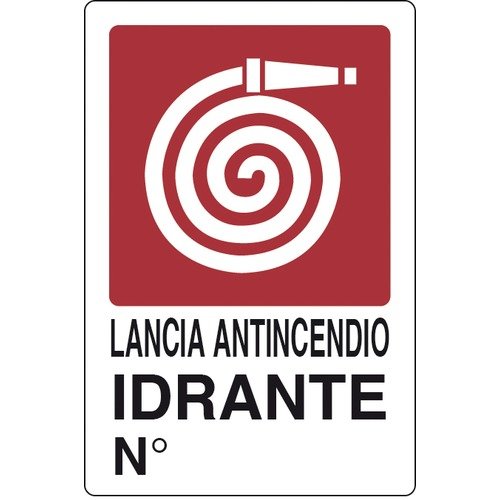 Cartello segnaletico "LANCIA ANTINCENDIO IDRANTE" cm 30x20