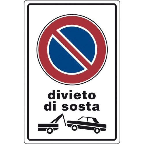 Cartello segnaletico "DIVIETO DI SOSTA" cm 30x20