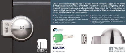 Meroni chiusura portellone Defender UFO+ 8086H3232B (2PZ) chiavi KA