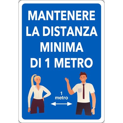 Mantenere la distanza minima di 1 metro - segnaletica Covid