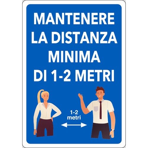 Mantenere la distanza minima di 1-2 metri - segnaletica Covid