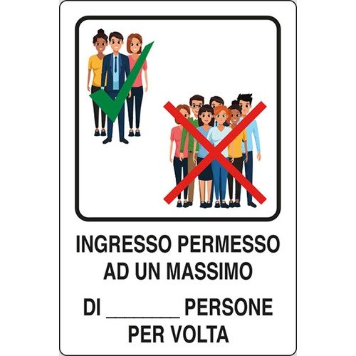 Ingresso massimo persone per volta - Segnaletica Covid