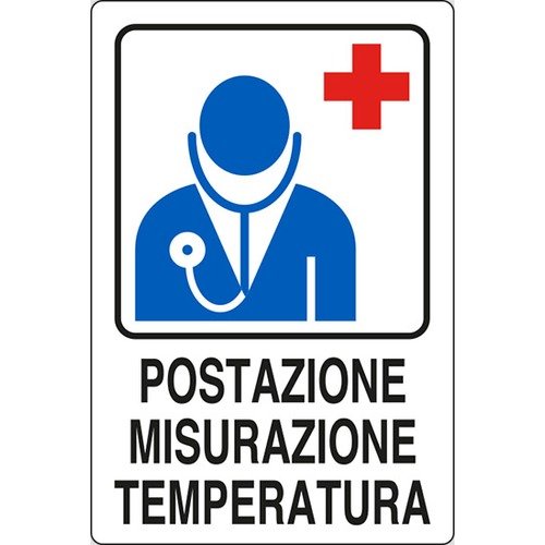 Postazione misurazione temperatura - segnaletica Covid