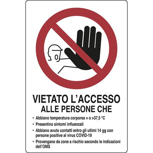 Vietato l'accesso alle persone che - segnaletica Covid