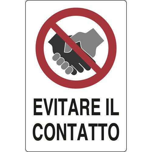 Evitare il contatto vietato darsi la mano - segnaletica Covid