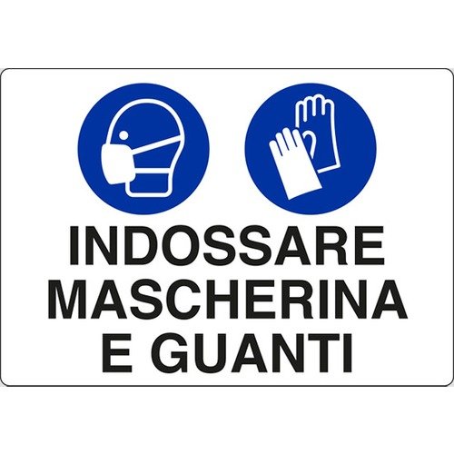 Indossare mascherina e guanti - segnaletica Covid