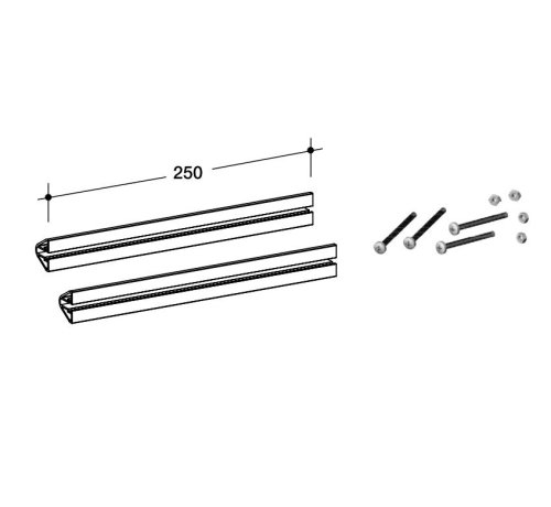 Coppia traversini Silmec mm 250 per fissaggio cassetta postale