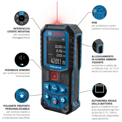 Distanziometro metro laser 50m Bosch Professional GLM 50-22