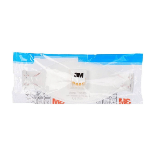 Mascherina protezione respirazione monouso Aura 3M 9332+ FFP3