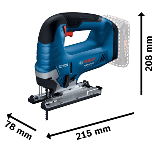 Seghetto alternativo Bosch Professional GST 18V-125 B, senza batteria con valigetta