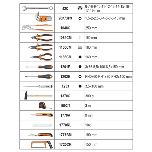 Valigetta con 100 utensili manutenzione Beta Worker BW2054E-100-B