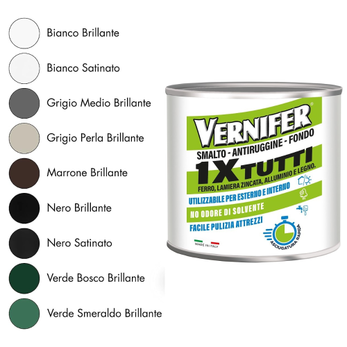 Vernifer 1XTUTTI vernice smalto acrilico brillante base all'acqua 500ml - - bianco