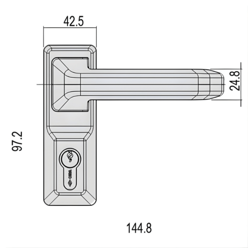 Maniglia Placca comando esterno antipanico Cisa ALPHA 07A78.38.0 - - nero