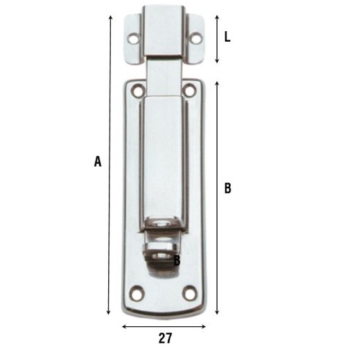 Catenaccio portalucchetto in acciaio inox Aldeghi 214IN - mm 85