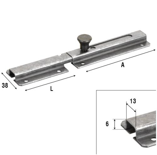 Catenaccio trasversale acciaio zincato Aldeghi 215AZ mm 120x38