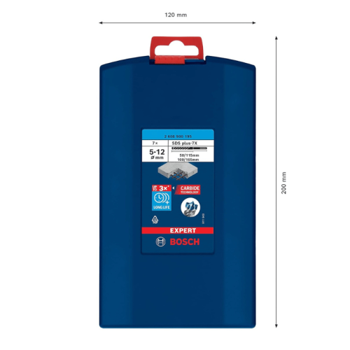 Set di 7 punte per martelli ø 5-12 mm Bosch EXPERT SDS plus-7X, 2608900195