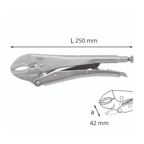 Pinza regolabile autobloccante USAG 134 mm 250