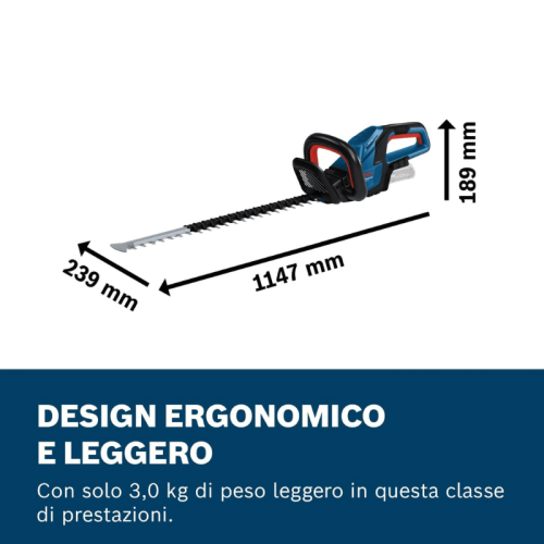 Tagliasiepi Bosch GHE 18V-60 Professional (fornito senza batteria)