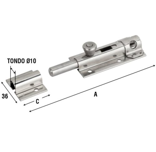 Catenaccio portalucchetto in acciaio inox Aldeghi 248IN mm 100x36