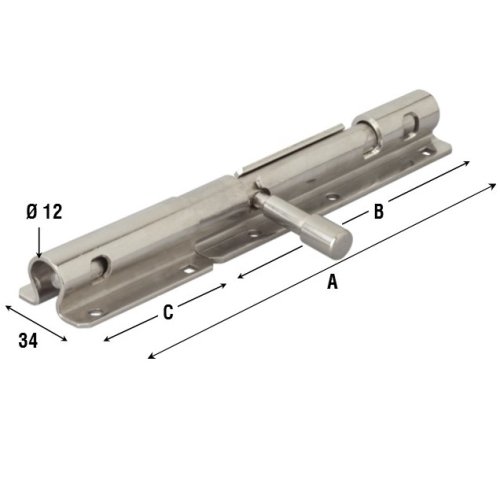 Catenaccio portalucchetto in acciaio inox Aldeghi 263IN mm 150x34