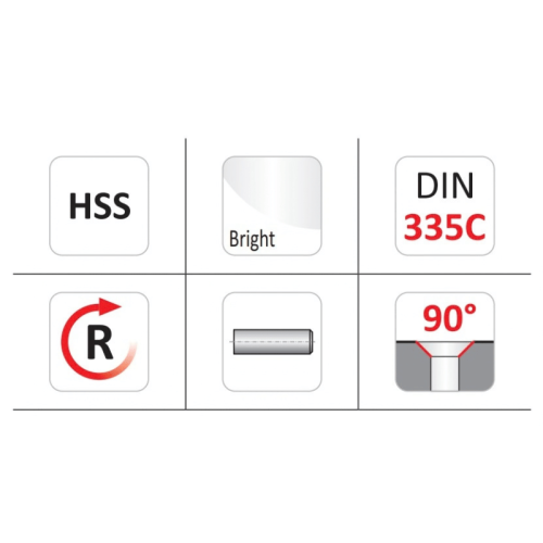 Fresa svasatore 90° Dormer G136 HSS codolo cilindrico 3 taglienti - ø mm 8,30