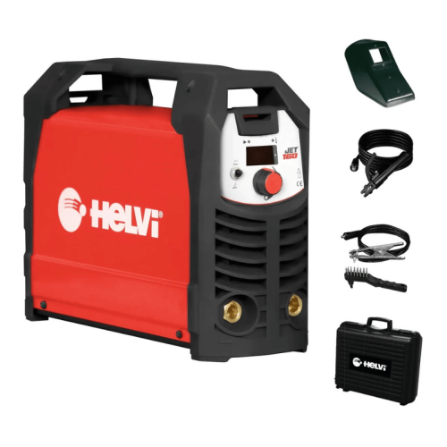 HELVI JET 160 Saldatrice inverter a elettrodo MMA e TIG con accessori e valigetta