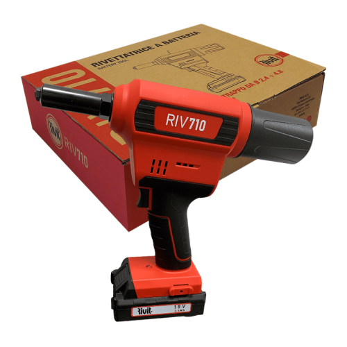 Rivit RIV710 Rivettatrice a batteria 18V 2.0Ah per rivetti fino ø 4,8 mm