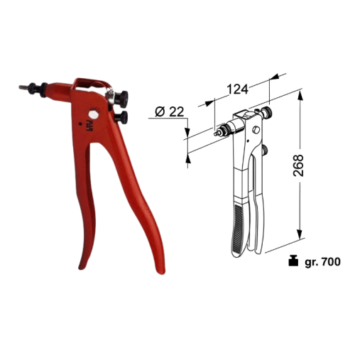 Rivettatrice manuale per inserti M3-M6 Far KJ17 Extra