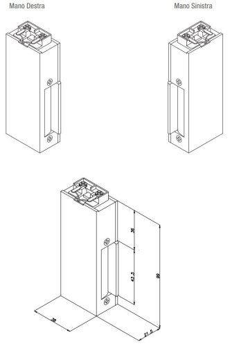 Incontro elettrico BLINDO 700 12V AC OPERA 37012 - mano DX