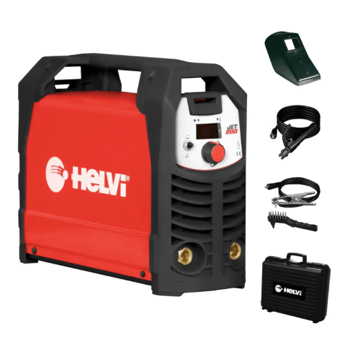 HELVI JET 200 Saldatrice inverter a elettrodo MMA e TIG con accessori e valigetta