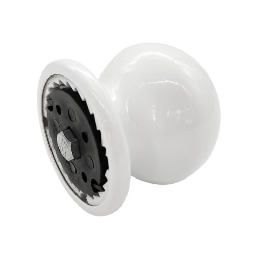 Pomolo in alluminio verniciato bianco lucido Saguatti 869/50