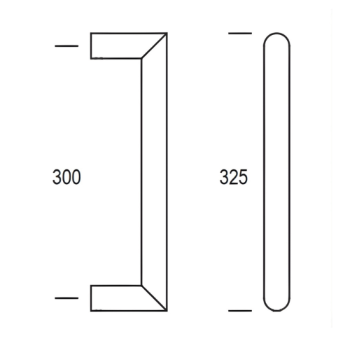 Maniglione diritto mm 325 Reguitti NAIROBI ø 25 mm in acciaio inox satinato