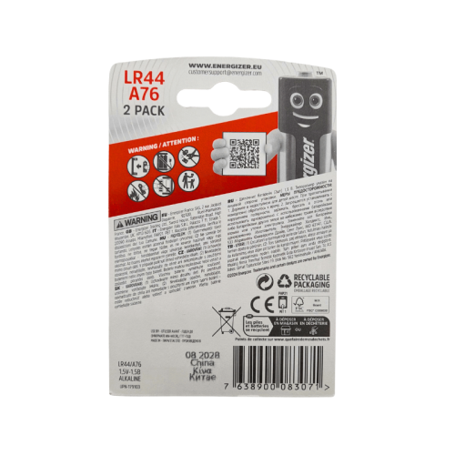 ENERGIZER LR44/A76 batterie a bottone alcaline 1,5V - blister 2 pezzi