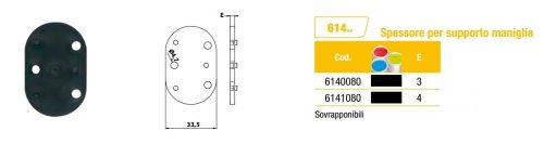 Spessori Torbel per supporto maniglia serie Europa - mm 3