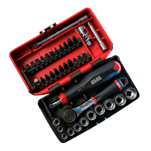 Assortimento bussole esagonali X-Grip ed inserti avvitare Usag 609 1/4 EAX (38 pz)