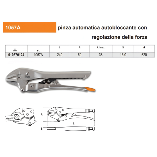 Pinza autobloccante con regolazione della forza BETA 1057A