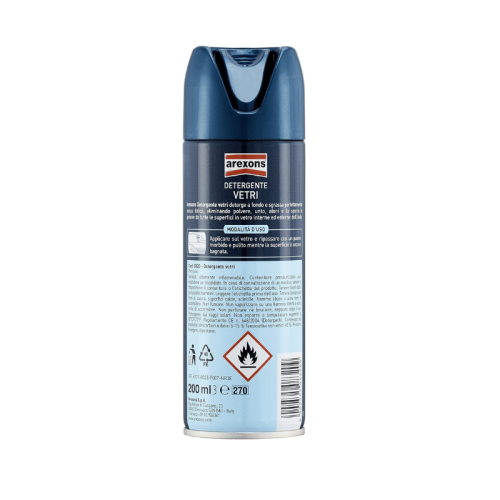 Detergente vetri auto schiuma attiva spray sgrassante Arexons 200 ml