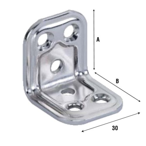 Giunzione ad angolo in acciaio inox Aldeghi 749IN mm 30x30