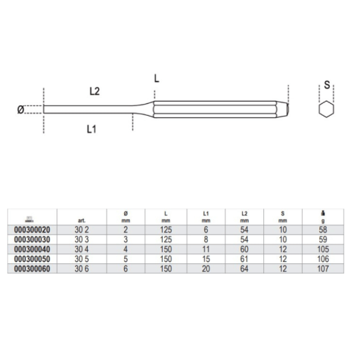 Punzone cromato BETA 30 - | MM2
