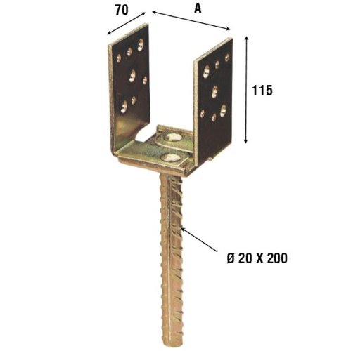 Supporto registrabile mm 60/140 in acciaio Aldeghi 788AT