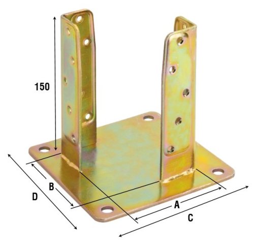 Supporto per pilastro ad avvitare Aldeghi 800AT - mm 72x72