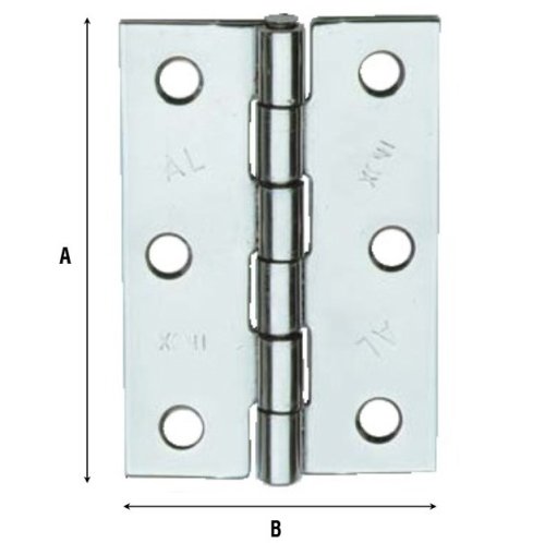 Cerniera 2 ali forate in acciaio inox Aldeghi 838IN mm 50x40