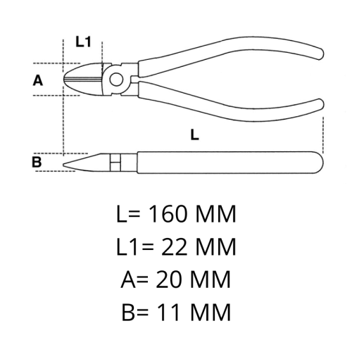 Tronchese a tagliente diagonale isolato 1000V BETA 1082MQ 160 mm
