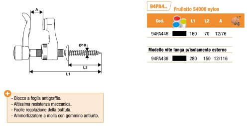 Fermapersiane Torbel Frulletto S4000 - mm 280