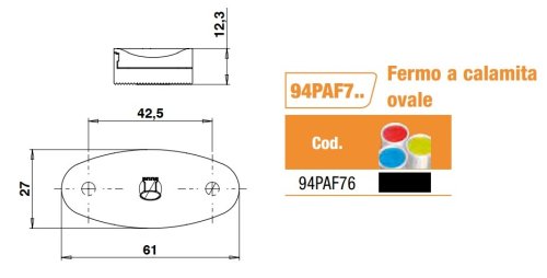 Torbel 94PAF76 fermo per persiane a calamita ovale