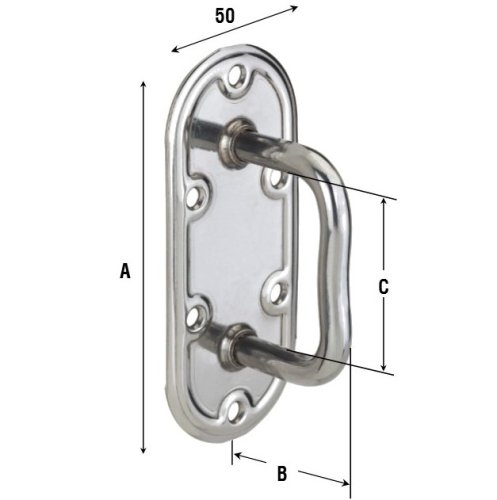 Maniglia in acciaio inox Aldeghi 950IN12 mm 120x50