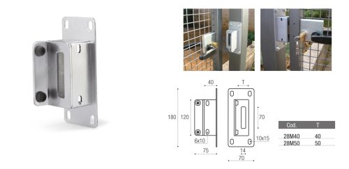 Battente con piastra per serrature manuali ADEM 28M50